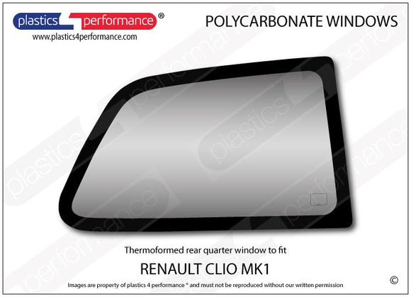 ポリカーボネート 右リアクォーターウインドウ｜Renault Clio Mk1 - 3dr Hatchback