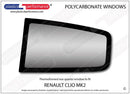ポリカーボネート 左リアクォーターウインドウ｜Renault Clio Mk2 - 3dr Hatchback