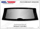 ポリカーボネート リアウインドウ｜Renault Clio Mk2 - 3dr Hatchback
