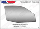 ポリカーボネート 右フロントドアウインドウ｜Renault Clio Mk2 - 3dr Hatchback