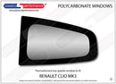ポリカーボネート 左リアクォーターウインドウ｜Renault Clio Mk3 - 3dr Hatchback