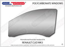 ポリカーボネート 左フロントドアウインドウ｜Renault Clio Mk3 - 3dr Hatchback