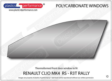 ポリカーボネート 左フロントドアウインドウ｜Renault Clio MK4 RS R3T