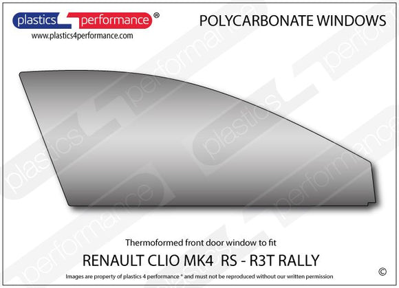 ポリカーボネート 右フロントドアウインドウ｜Renault Clio MK4 RS R3T