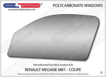 ポリカーボネート 左フロントドアウインドウ｜Renault Megane MK1 - Coupe