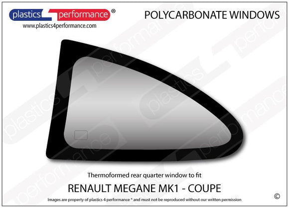 ポリカーボネート 左リアクォーターウインドウ｜Renault Megane MK1 - Coupe
