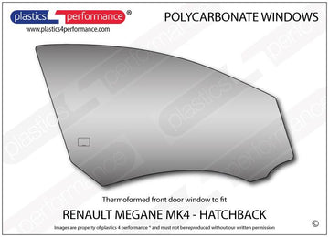 ポリカーボネート 右フロントドアウインドウ｜Renault Megane MK4 - Hatchback