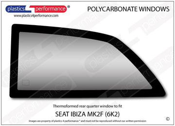 ポリカーボネート 左リアクォーターウインドウ｜SEAT Ibiza MK2 6K2 Facelift - 3dr Hatchback