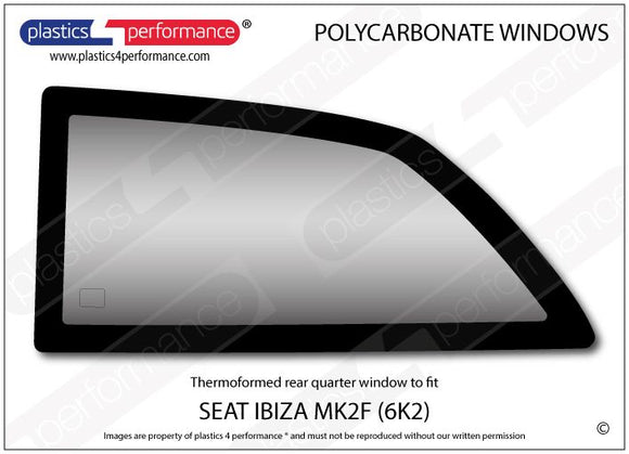 ポリカーボネート 左リアクォーターウインドウ｜SEAT Ibiza MK2 6K2 Facelift - 3dr Hatchback