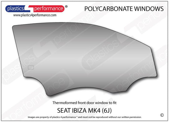 ポリカーボネート 右フロントドアウインドウ｜SEAT Ibiza MK4 6J - 3dr Hatchback