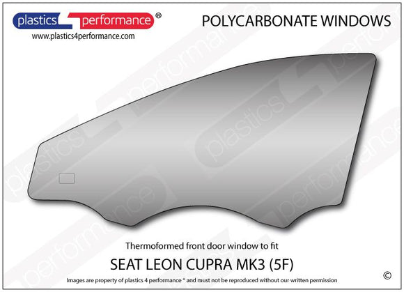 ポリカーボネート 左フロントドアウインドウ｜SEAT Leon MK3 5F - 5dr Hatchback