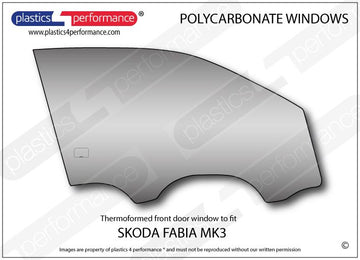 ポリカーボネート 右フロントドアウインドウ｜Skoda Fabia MK3 NJ - Hatchback