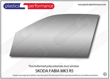 ポリカーボネート 左フロントドアウインドウ｜Skoda Fabia MK3 R5