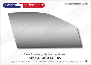 ポリカーボネート 右フロントドアウインドウ｜Skoda Fabia MK3 R5