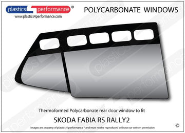 ポリカーボネート 右リアドアウインドウ｜Skoda Fabia RS Rally2