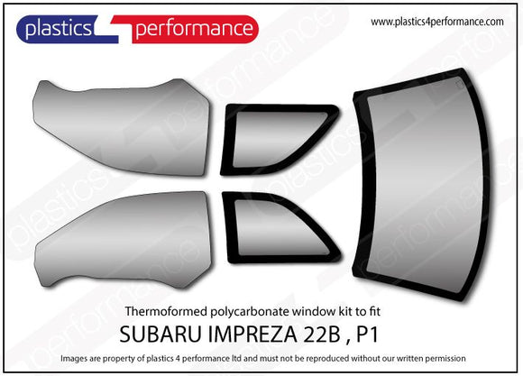 ポリカーボネート ウインドウキット｜スバル Impreza 22B STi