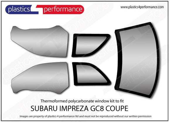ポリカーボネート ウインドウキット｜スバル Impreza GC8 Coupe
