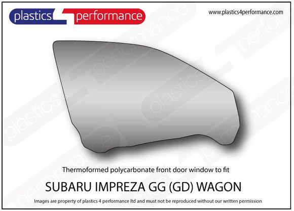 ポリカーボネート 右フロントドアウインドウ｜スバル Impreza GG Wagon