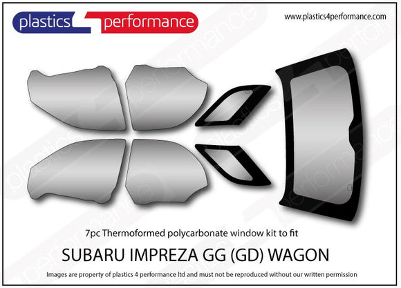 ポリカーボネート ウインドウキット｜スバル Impreza GG Wagon