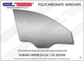 ポリカーボネート 右フロントドアウインドウ｜スバル Impreza GV / GE Sedan