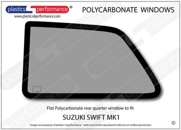 ポリカーボネート 左リアクォーターウインドウ｜スズキ Swift / Cultus MK1 - 3dr Hatchback