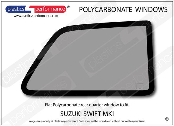 ポリカーボネート 右リアクォーターウインドウ｜スズキ Swift / Cultus MK1 - 3dr Hatchback