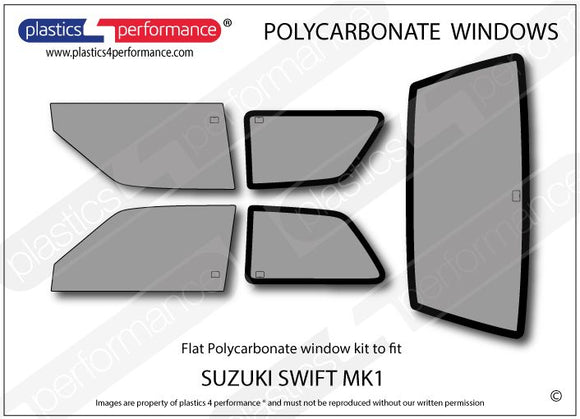 ポリカーボネート ウインドウキット｜スズキ Swift / Cultus MK1 - 3dr Hatchback