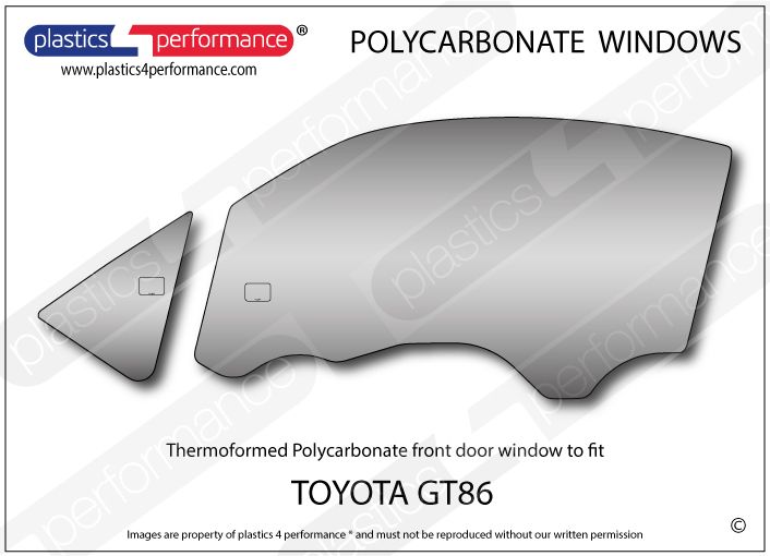 GT86 (ZN6) / BRZ (ZC6) フロントドアウインドウ Lexan®ポリカーボネート製