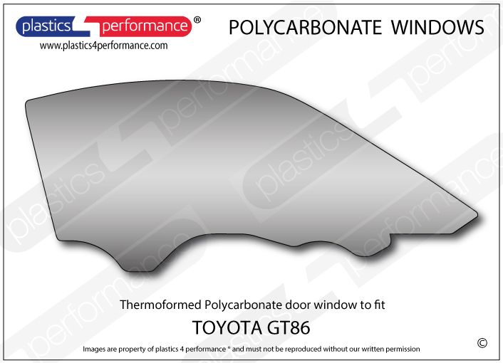 GT86 (ZN6) / BRZ (ZC6) フロントドアウインドウ Lexan®ポリカーボネート製