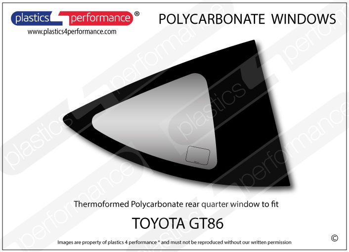 GT86 / BRZ リアクォーターウィンドウ Lexan® ポリカーボネート