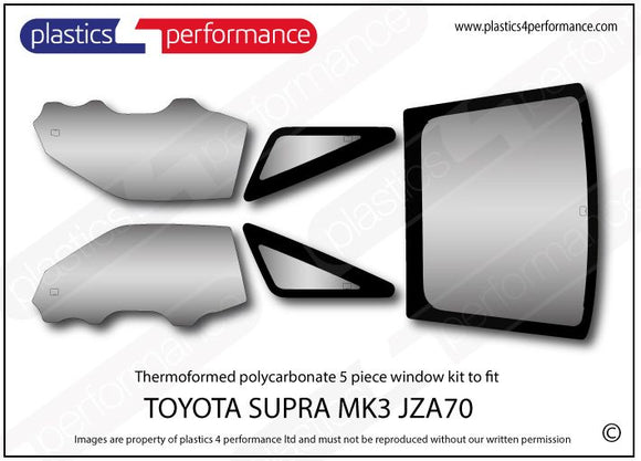 ポリカーボネート ウインドウキット｜トヨタ Supra MK3 JZA70