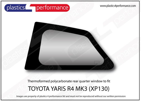 ポリカーボネート 左リアクォーターウインドウ｜トヨタ Yaris MK3 (XP130)