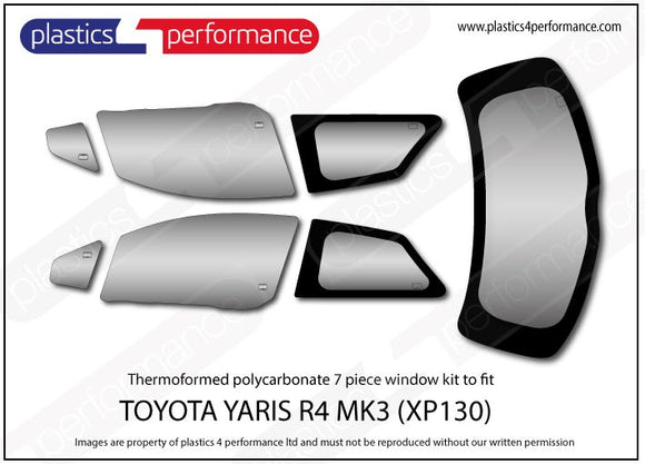 ポリカーボネート ウインドウキット｜トヨタ Yaris Mk3 (XP130) 3dr