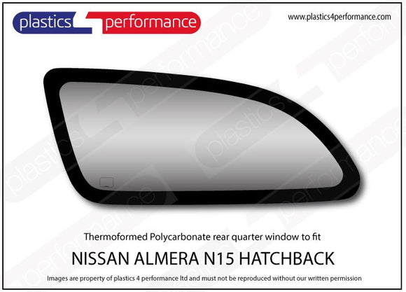 ポリカーボネート 左リアクォーターウインドウ｜日産 Almera N15 Hatchback