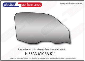ポリカーボネート 右フロントドアウインドウ｜日産 Micra K11