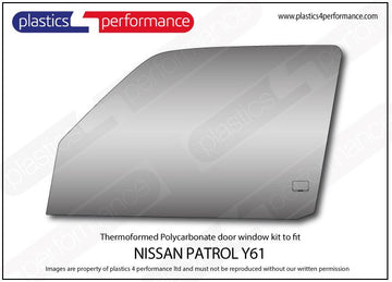 ポリカーボネート 左フロントドアウインドウ｜日産 PATROL Y61