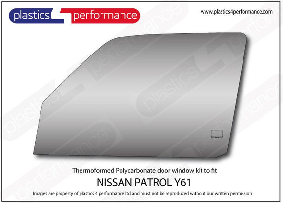 ポリカーボネート 左フロントドアウインドウ｜日産 PATROL Y61