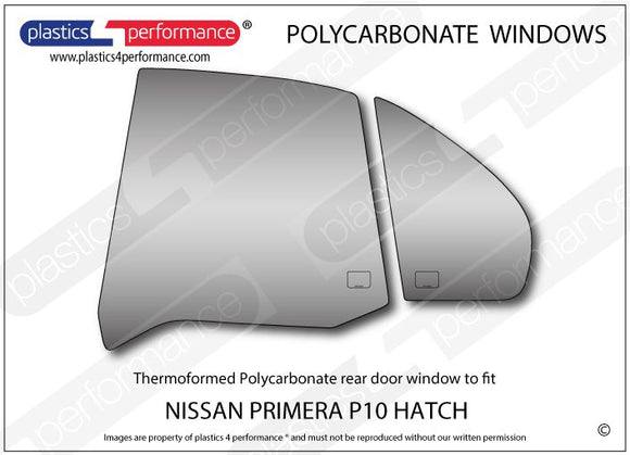 ポリカーボネート 左リアドアウインドウ｜日産 Primera P10 Hatchback