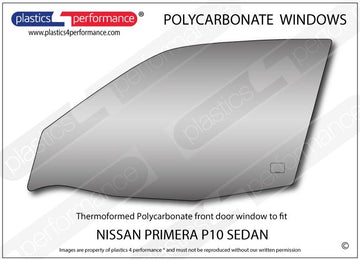 ポリカーボネート 左フロントドアウインドウ｜日産 Primera P10 Sedan