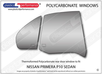 ポリカーボネート 右リアドアウインドウ｜日産 Primera P10 Sedan