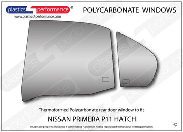 ポリカーボネート 左リアドアウインドウ｜日産 Primera P11 Hatchback
