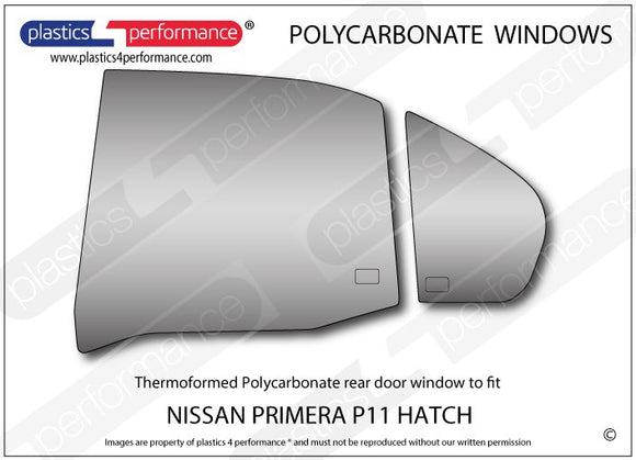 ポリカーボネート 左リアドアウインドウ｜日産 Primera P11 Hatchback