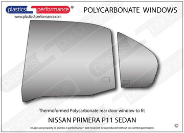 ポリカーボネート 左リアドアウインドウ｜日産 Primera P11 Sedan