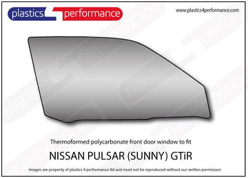 ポリカーボネート 右フロントドアウインドウ｜日産 Pulsar / Sunny GTiR