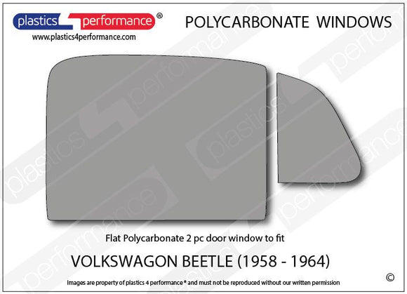 ポリカーボネート 右フロントドアウインドウ｜Volkswagen Beetle - 1958 - 1964