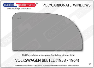 ポリカーボネート 右フロントドアウインドウ｜Volkswagen Beetle - 1958 - 1964
