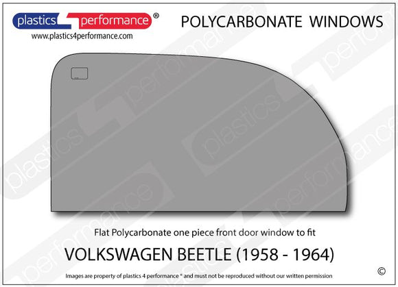 ポリカーボネート 右フロントドアウインドウ｜Volkswagen Beetle - 1958 - 1964