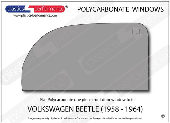 ポリカーボネート 左フロントドアウインドウ｜Volkswagen Beetle - 1958 - 1964