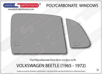 ポリカーボネート 右フロントドアウインドウ｜Volkswagen Beetle - 1965 - 1972