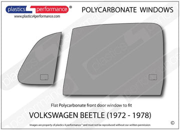 ポリカーボネート 左フロントドアウインドウ｜Volkswagen Beetle - 1972 - 1978
